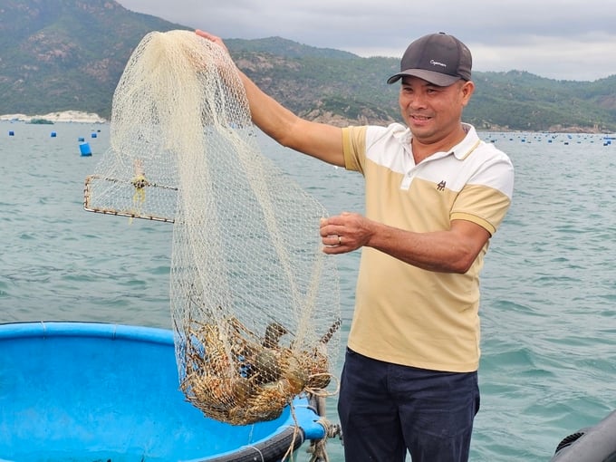 Mr. Nguyen Van Tho, one of the first three households in Khanh Hoa province to engage in open sea mariculture. Photo: Kim So.