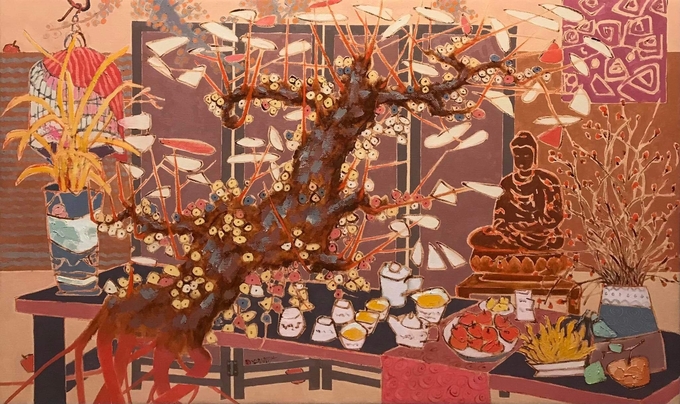 'Sung túc bình an' của họa sĩ Khổng Đỗ Duy.