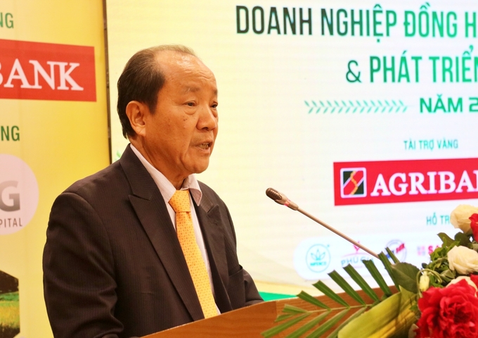 Ông Hồ Xuân Hùng, Chủ tịch Tổng hội NN-PTNT Việt Nam phát biểu tại Diễn đàn. Ảnh: PT.
