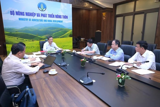 Deputy Minister Hoang Trung worked with the Department of Plant Protection on the morning of April 10. Photo: Tung Dinh.