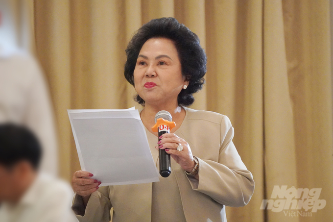 Bà Lý Kim Chi, Chủ tịch Hiệp hội Lương thực thực phẩm TP.HCM. Ảnh: Nguyễn Thủy.