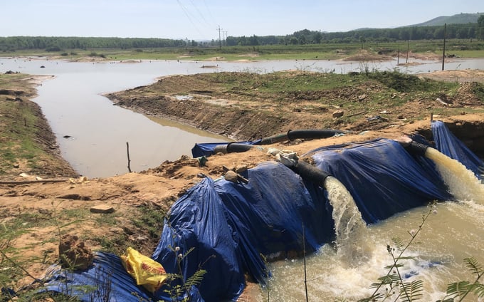 Dak Lak Irrigation Structure Management Company Limited has proactively dredged and pumped water to meet the irrigation needs of local residents. Photo: Quang Yen.