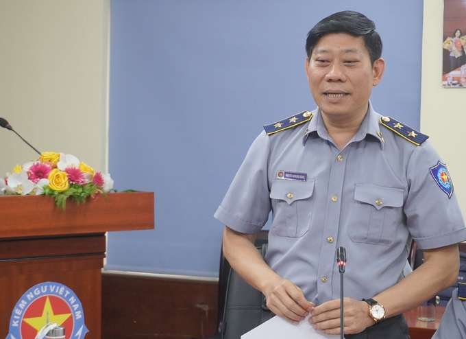 Ông Nguyễn Quang Hùng, Cục trưởng Cục Kiểm ngư chia sẻ, khó khăn hiện nay của lực lượng kiểm ngư Trung ương và địa phương là chính sách chưa đảm bảo cuộc sống. Ảnh: Hồng Thắm.