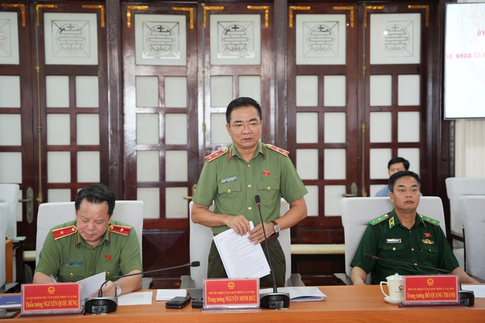 Trung tướng Nguyễn Minh Đức phát biểu tại buổi làm việc. Ảnh: Ngọc Minh Phan.