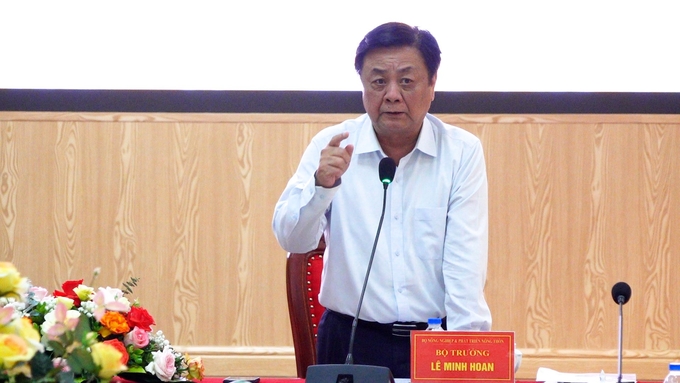 Bộ trưởng Bộ NN-PTNT Lê Minh Hoan phát biểu tại Hội nghị. Ảnh: Nguyễn Thuỷ.