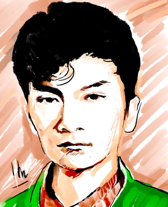 Nhà thơ Lê Anh Xuân (1940-1968) qua nét vẽ Huỳnh Dũng Nhân.