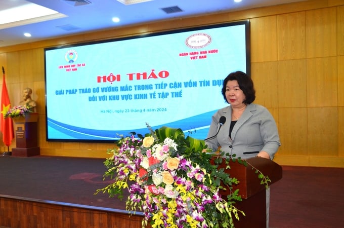 Bà Cao Xuân Thu Vân - Chủ tịch Liên minh HTX Việt Nam. Ảnh: Dương Đình Tường.