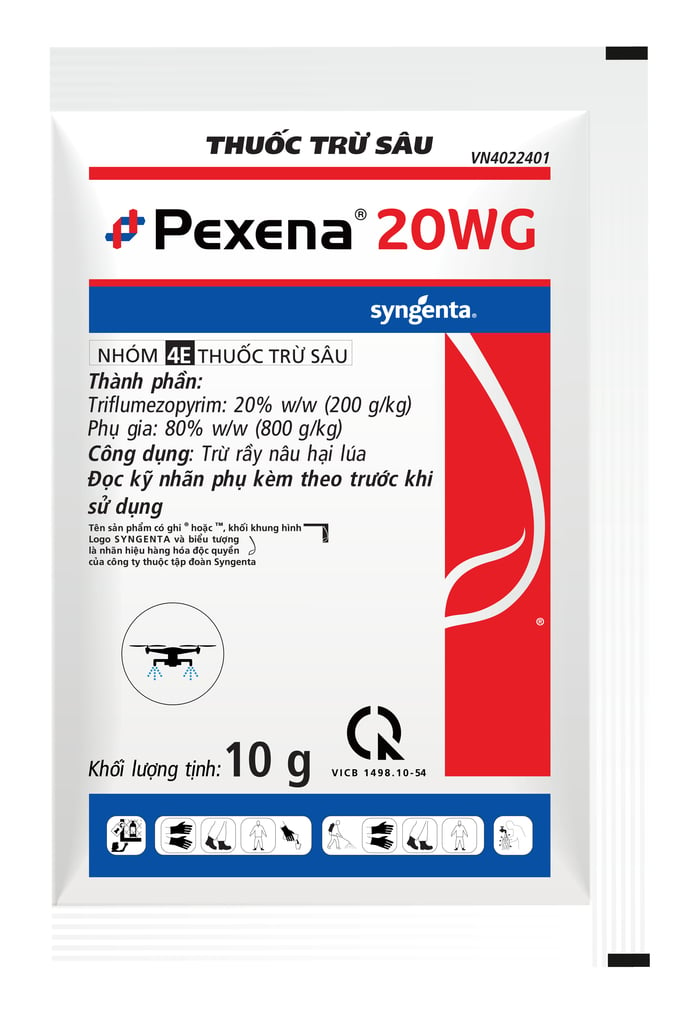 Cận cảnh gói thuốc Pexena 20WG.