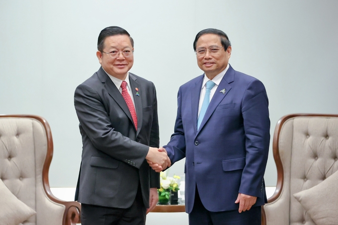 Thủ tướng Phạm Minh Chính tiếp Tổng Thư ký ASEAN Kao Kim Hourn. Ảnh: VGP.