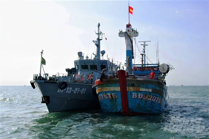 The Border Guard Command of Ba Ria-Vung Tau province organized patrols, inspections, and control activities combined with propaganda to prevent and combat IUU fishing in the sea areas under its management. Photo: Quang Anh. 