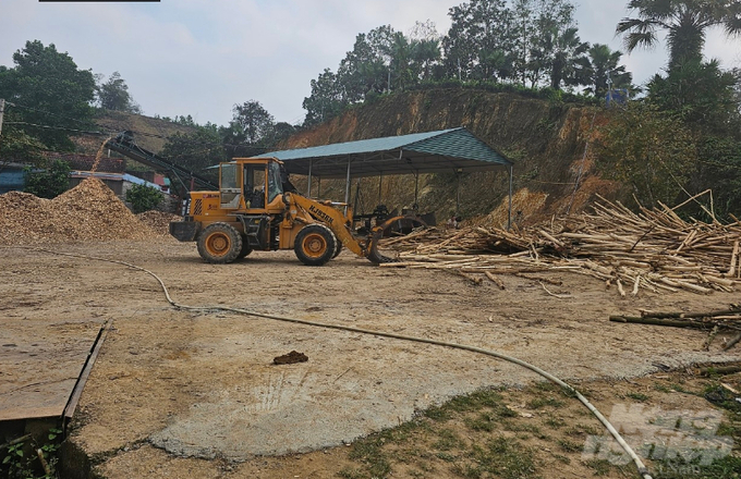 Cơ sở thu mua, chế biến gỗ keo chế biến của ông Lại Văn Chung không đúng quy hoạch và mục đích sử dụng đất. 
