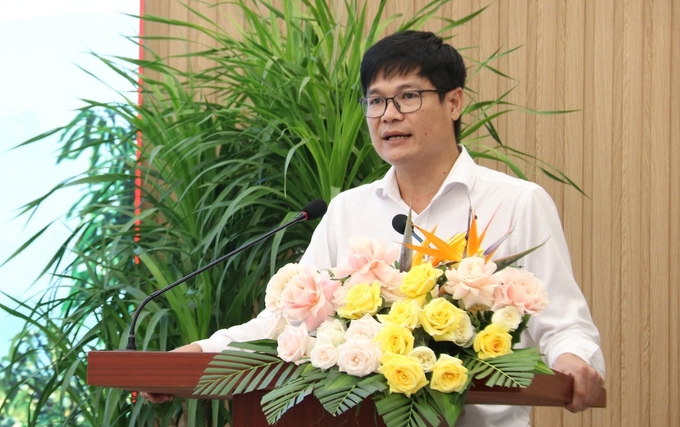 Mr. Le Duc Huy, General Director of Simexco DakLak, said that the business is the first unit to announce a coffee production area that complies with the EUDR. Photo: Quang Yen.
