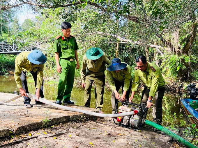 Ngành kiểm lâm tỉnh chuẩn bị tốt công tác phòng cháy, phương án xử lý khi có cháy xảy ra cũng như phương án khắc phục hậu quả sau khi cháy. Ảnh: Tuấn Phi.