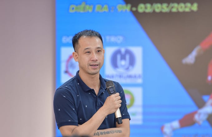 Cựu tuyển thủ quốc gia Vũ Như Thành, đại sứ của giải đấu chia sẻ cảm nhận về Summer League mùa 4 năm 2024. Ảnh: Bảo Thắng.