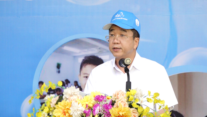 Ông Nguyễn Thanh Bình, Phó Chủ tịch UBND tỉnh Thái Nguyên phát biểu tại lễ phát động hưởng ứng. Ảnh: Quang Linh.