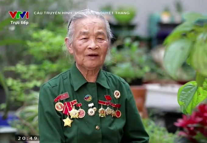 Bà Nguyễn Thị Điểm, Cựu Thanh niên xung phong chiến dịch Điện Biên Phủ. Ảnh: VTV.