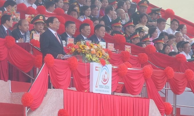 Thủ tướng Phạm Minh Chính đọc diễn văn khai mạc. Ảnh: VOV.