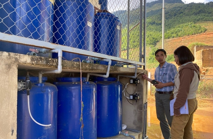 Khu xử lý nước sinh hoạt ở xã Sơn Bình, huyện Khánh Sơn. Ảnh: Kim Sơ.
