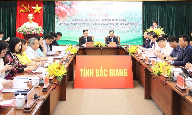 Online trade conference on lychee consumption in 2024 in Bac Giang: Photo: VGP.