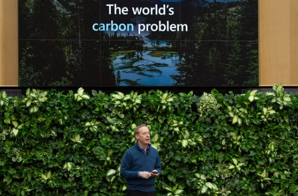 Brad Smith, president of Microsoft, speaks during a climate initiative event at the Microsoft campus in Redmond, Washington, on Thursday, January 16th, 2020. Photo: Getty Images.