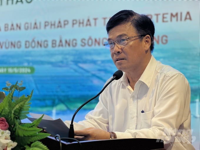 Mr. Luu Hoang Ly, Director of the Bac Lieu Department of Agriculture and Rural Development, spoke at the workshop. Photo: Trong Linh.