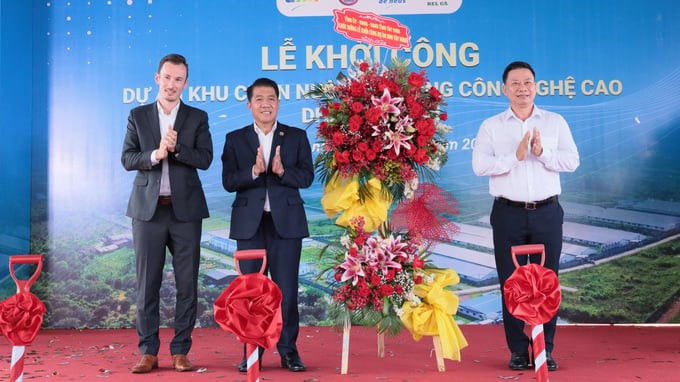 Groundbreaking ceremony of the DHN Tay Ninh high-tech livestock area project. Photo: Tran Trung.
