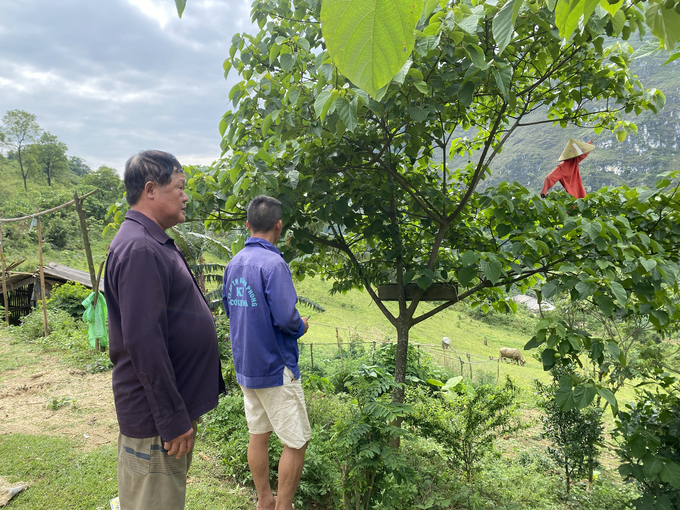 Ông Bàn Quầy Phâu (bên trái) ở xóm Phúng Liáng, xã Phan Thanh (Nguyên Bình, Cao Bằng).