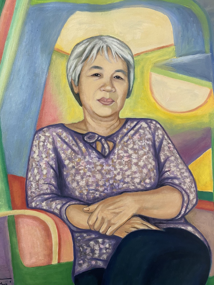 Nhà thơ Hà Phương qua nét vẽ của họa sĩ Nguyễn Thị Hiền.