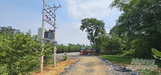 Hàng nghìn m2 đất ở và đất nông nghiệp tại thôn Phúc Minh, xã Xuân Phúc bị san lấp trái phép để làm xưởng chế biến lâm sản. Ảnh: QT.