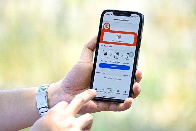 Ứng dụng 'Khoai mì Aji' do Công ty phát triển có khả năng hỗ trợ xác định sâu bệnh hại bằng hình ảnh.