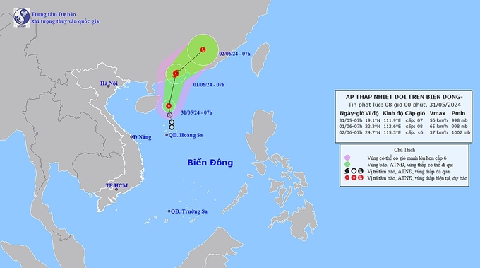 Dự báo hướng di chuyển của áp thấp nhiệt đới trên biển Đông