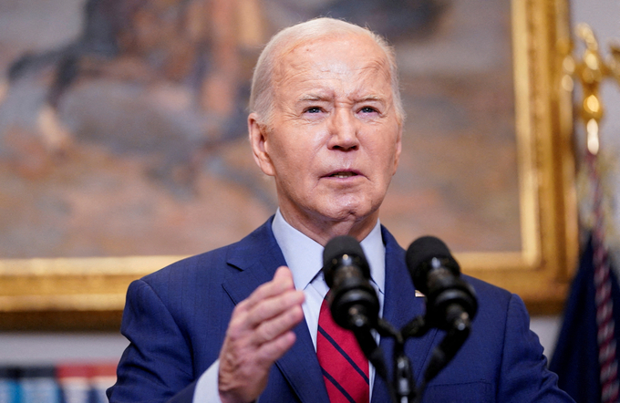 Tổng thống Mỹ Joe Biden phát biểu tại Nhà Trắng hôm 2/5. Ảnh: Reuters.