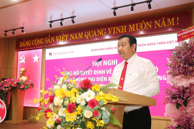 Ông Nguyễn Tiến Trường phát biểu tại lễ nhậm chức. Ảnh: PC.