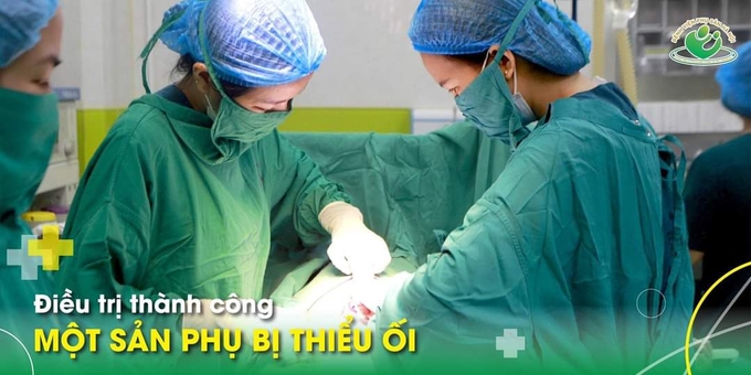 Bệnh viện Phụ sản Hà Nội điều trị thành công một sản phụ bị thiểu ối. ẢNh: BV Phụ sản Hà Nội.