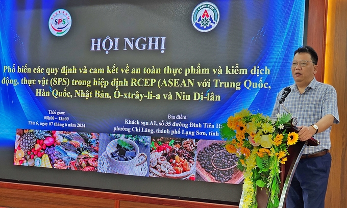 Ông Ngô Xuân Nam phát biểu khai mạc hội nghị tại Lạng Sơn sáng 7/6. Ảnh: Bảo Thắng.