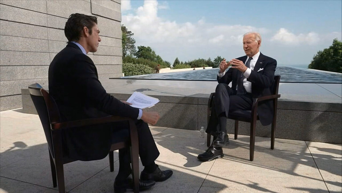 Tổng thống Mỹ Joe Biden trả lời phỏng vấn đài ABC News hôm 6/6. Ảnh: ABC News.