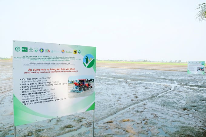 Phát động Đề án Phát triển bền vững 1 triệu ha chuyên canh lúa chất lượng cao gắn với tăng trưởng xanh vùng ĐBSCL tại huyện Vĩnh Thạnh, TP Cần Thơ. Ảnh: Lê Hoàng Vũ.