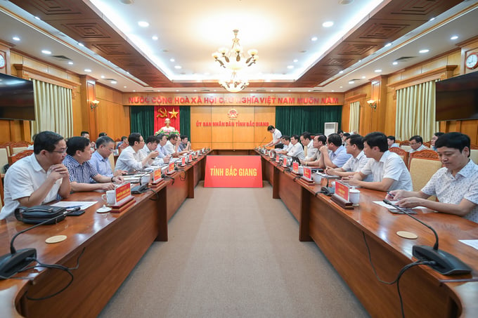 The Ministry of Agriculture and Rural Development worked with the People's Committee of Bac Giang province on June 11 on issues in agriculture. Photo: Tung Dinh.