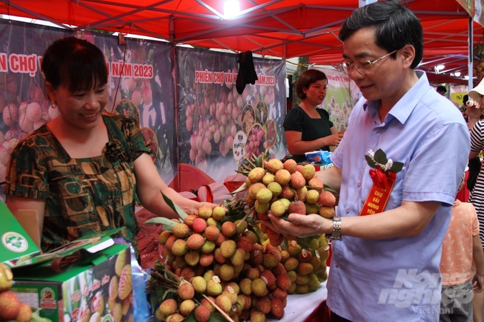 Đặc sản vải lai chín sớm, vải trứng của tỉnh Hưng Yên. Ảnh: Thái Bình.