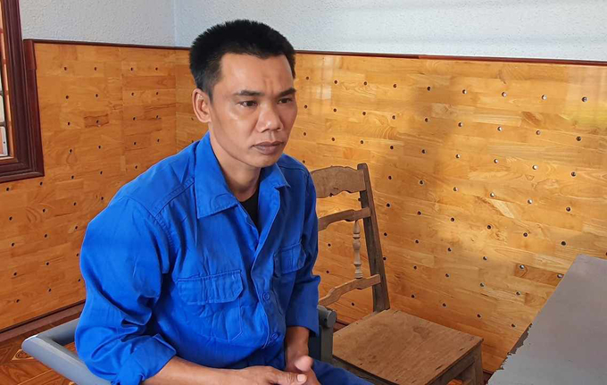 Nguyễn Văn Hợp tại cơ quan điều tra. Ảnh: Quang Yên.