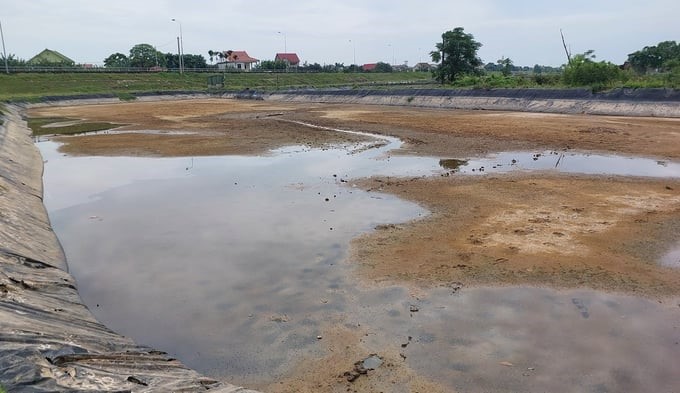 The shrimp farming profession at Hung Hoa Agricultural Service Cooperative 2 is plummeting without braking. Unable to cope, many households had to hang their ponds. Photo: Ngoc Linh.