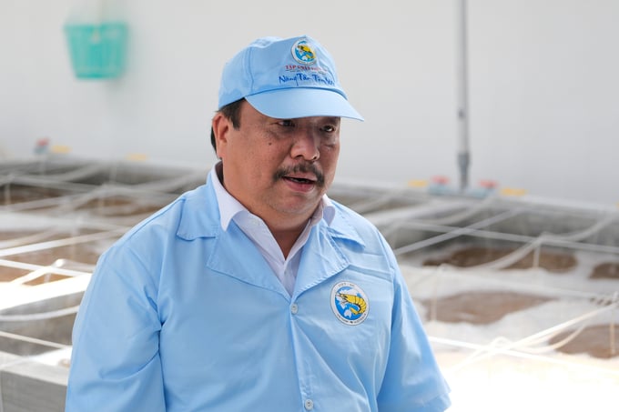 Mr. Trinh Trung Phi, Deputy General Director of Commercial Shrimp of Viet Uc Group, expects that by 2025, Viet Uc will be able to connect people with the supply chain and professionalize the shrimp technology industry. Photo: Quynh Chi.