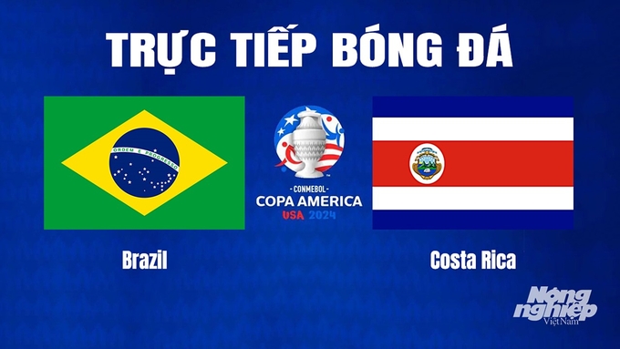 Trực tiếp bóng đá Copa America giữa Brazil vs Costa Rica hôm nay 25/6/2024