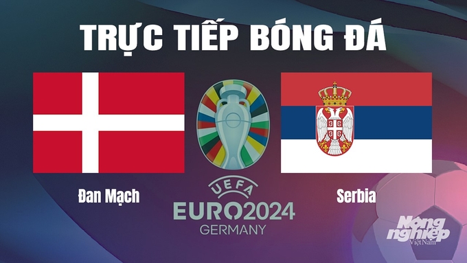 Trực tiếp bóng đá vòng bảng Euro 2024 giữa ĐT Đan Mạch vs ĐT Serbia ngày 26/6/2024