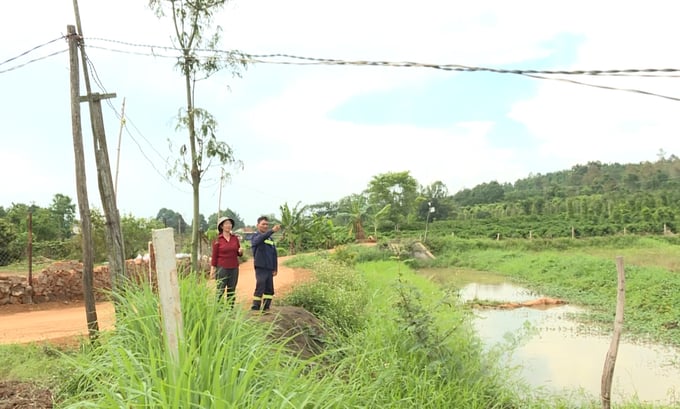 Dù xã đạt chuẩn nông thôn mới nhưng 13 hộ dân tại thôn Hà Nam Ninh vẫn sống trong cảnh thiếu điện. Ảnh: Quang Yên.