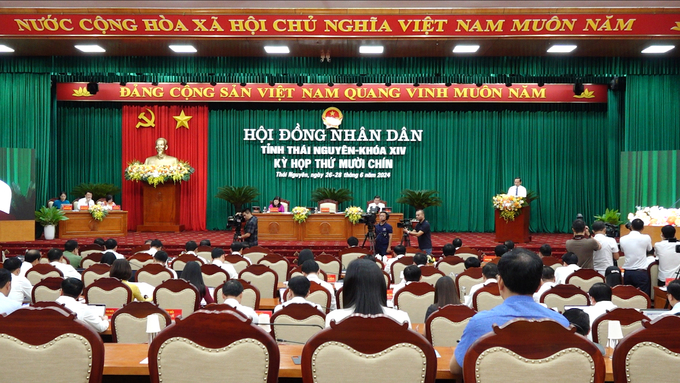 19th session, Thai Nguyen Provincial People's Council term XIV, June 26. Photo: Quang Linh.