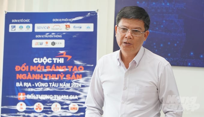 Ông Trần Duy Tâm Thanh, Phó Giám đốc Sở KH-CN Bà Rịa - Vũng Tàu phát động cuộc thi đổi mới sáng tạo ngành thủy sản. Ảnh: Lê Bình.