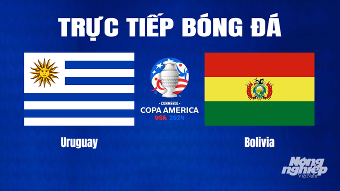 Trực tiếp bóng đá Copa America giữa Uruguay vs Bolivia hôm nay 28/6/2024