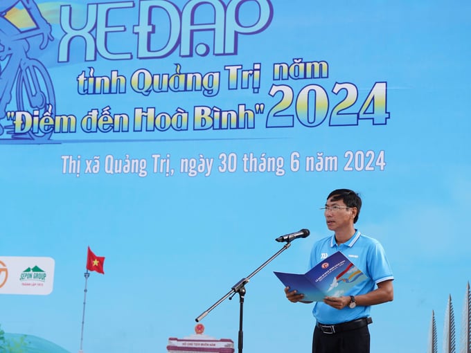 Ông Lê Minh Tuấn, Giám đốc Sở VH-TT-DL tỉnh Quảng Trị: Giải Đua xe đạp Điểm đến Hòa bình là 1 hoạt động của Ngày hội đạp xe Vì Hòa bình trong Lễ hội Vì Hòa bình năm 2024. Ảnh: VD.