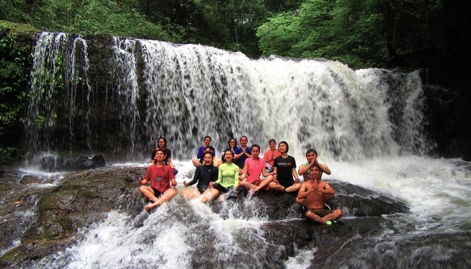Bu Gia Map National Park has remained as an attractive destination for tourists. The photo depics the Luu Ly Waterfall, which is located at the heart of Bu Gia Map forest. Photo: HT.